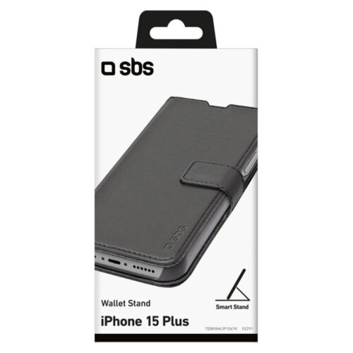 SBS Book Wallet Case with stand for iPhone 15 Plus/14 Plus Black - Image 2