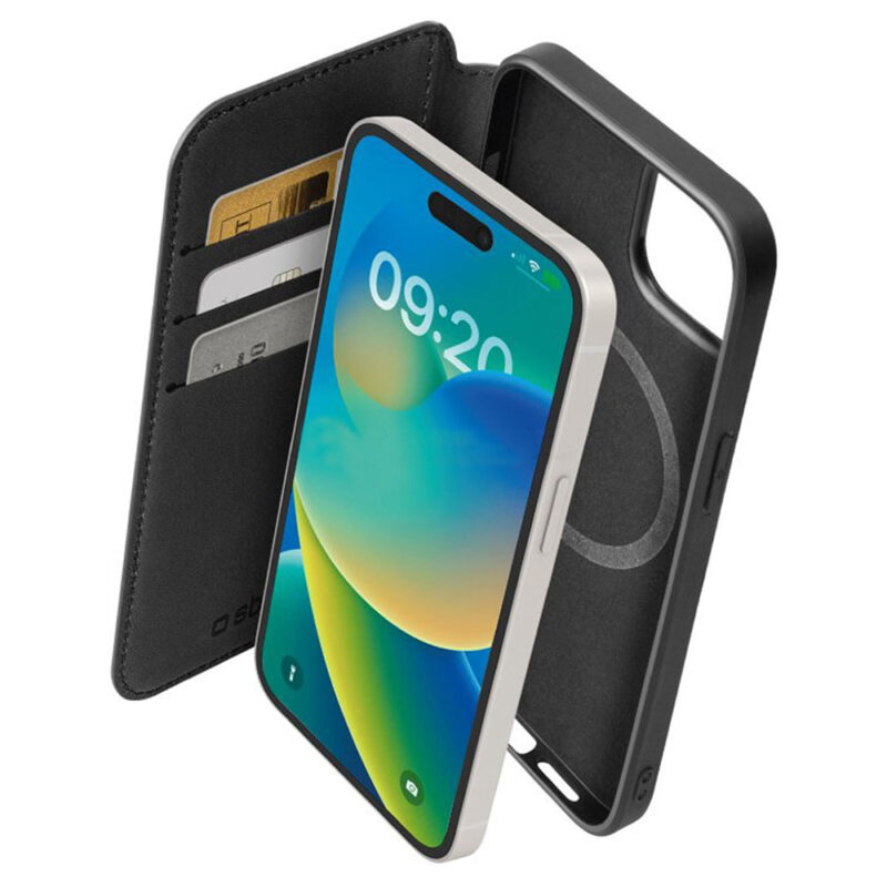 SBS Book Wallet MagSafe Case for iPhone 15 Pro Max Black