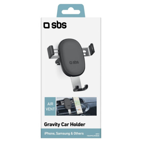 SBS Gravity car smartphone holder with air vent clip Black - Image 2