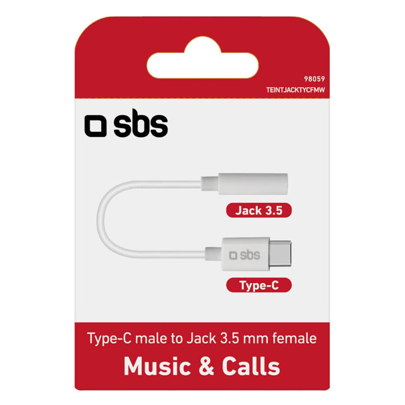 SBS Adapter with female jack and Type-C male White - Image 2
