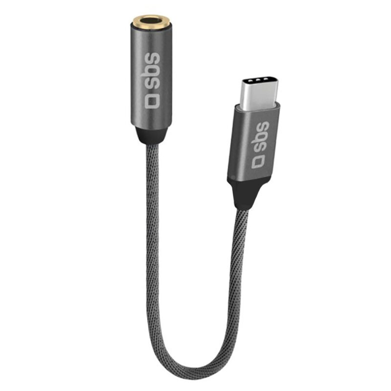SBS Smartphone adapter male Type-C – female jack Black