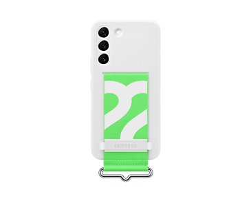 Samsung Silicone Cover with Strap for S22 - White