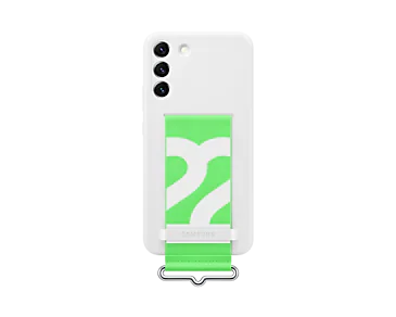 Samsung Silicone Cover with Strap for S22+ - White