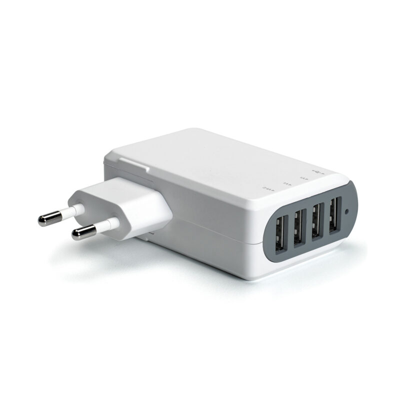 Celly Travel Adapter with 4 USB Ports (5A) White