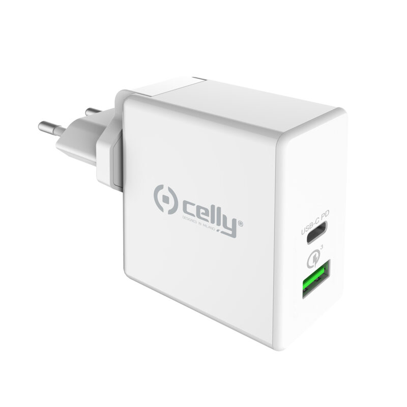 Celly Travel charger USB-C PWR delivery 45W WH