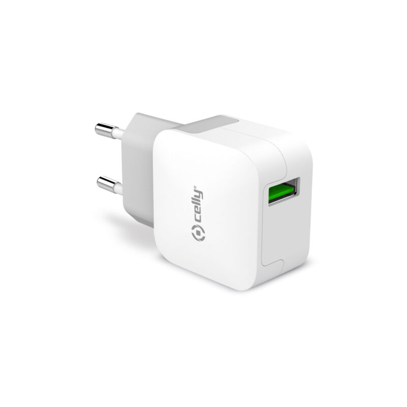 Celly Travel Adapter (2.4A) White