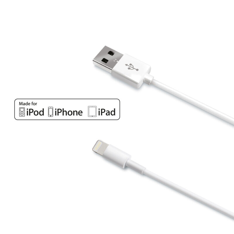 Celly Data Cable Lightning (Slim Tip) White
