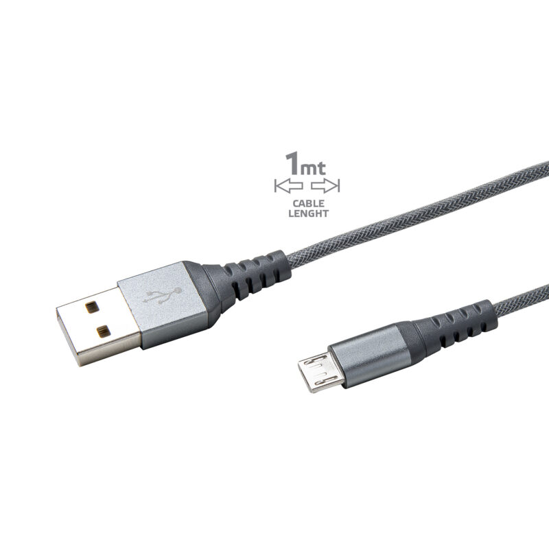 Celly Data Cable Micro-USB Nylon (1m) Silver