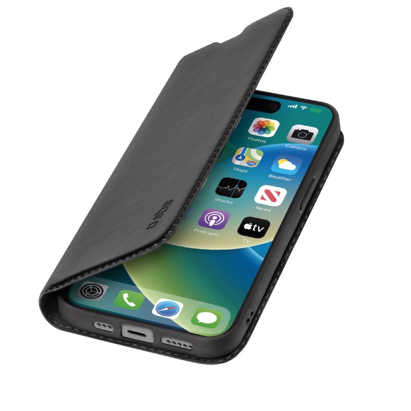 SBS Book Wallet Lite Case for iPhone 15 Black
