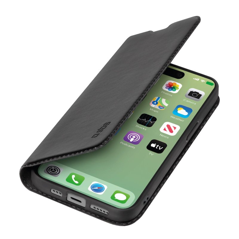 SBS Book Wallet Lite Case for iPhone 15 Pro Max Black
