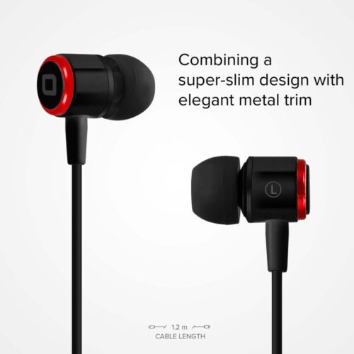 SBS In-ear stereo earset Studio Mix 40, jack 3,5 mm with microphone and answer button Black - Image 2