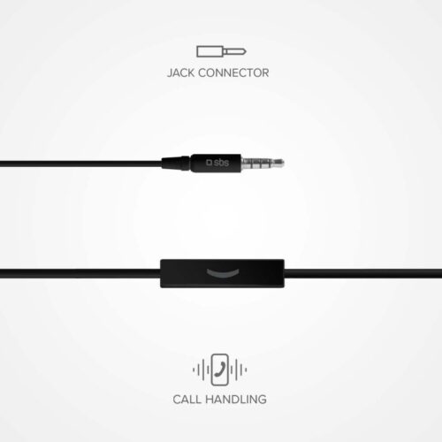 SBS In-ear stereo earset Studio Mix 40, jack 3,5 mm with microphone and answer button Black - Image 3