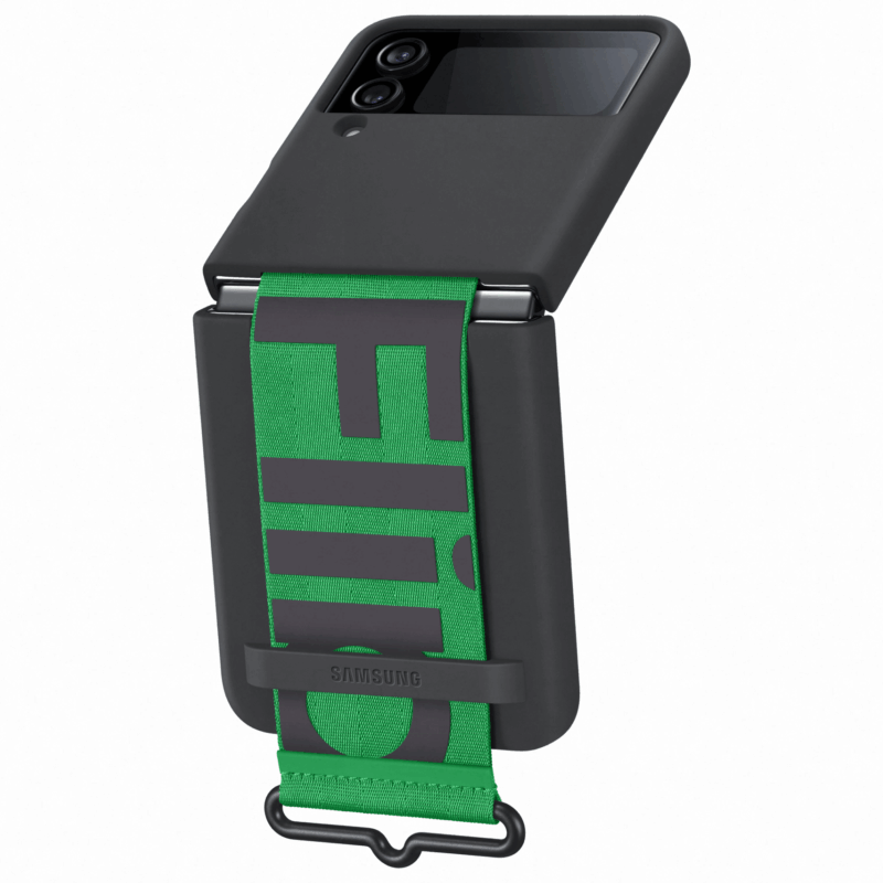 Samsung Silicone Cover with Strap for Galaxy Z Flip4 - Black