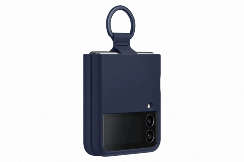 Samsung Silicone Cover with Ring for Galaxy Z Flip4 - Navy