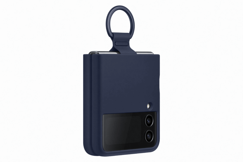 Samsung Silicone Cover with Ring for Galaxy Z Flip4 - Navy