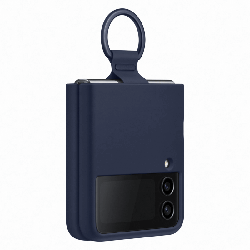 Samsung Silicone Cover with Ring for Galaxy Z Flip4 - Navy