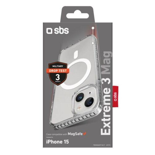 SBS Extreme Mag - transparent fall resistant cover for up to 3 metres for iPhone 15 Transparent - Image 2