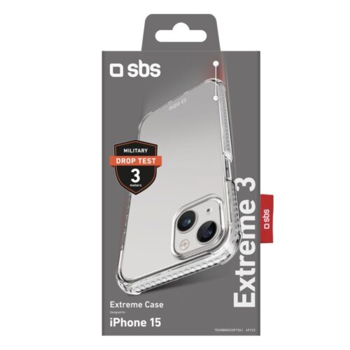 SBS Extreme X3 Cover for iPhone 15 Transparent - Image 2