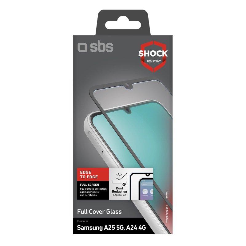SBS Full Cover Glass Screen Protector for Samsung Galaxy A25 5G/A24 4G