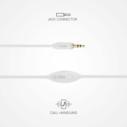 SBS In-ear stereo earset Studio Mix 10, jack 3,5 mm with microphone and answer button White - Image 3