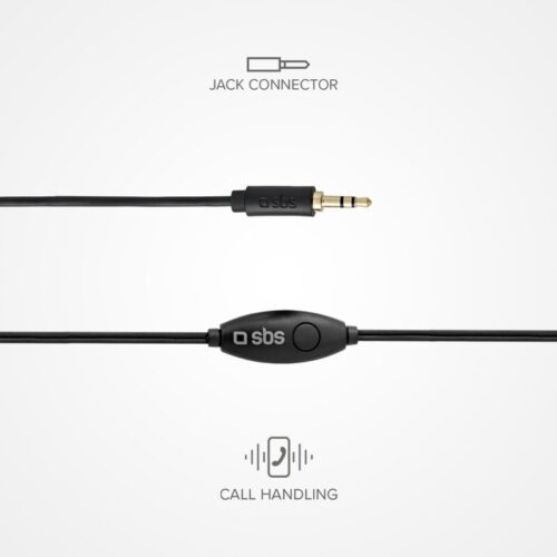 SBS In-ear stereo earset Studio Mix 10, jack 3,5 mm with microphone and answer button Black - Image 3