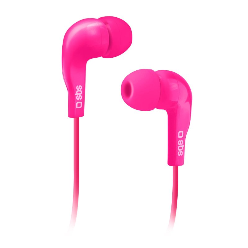 SBS In-ear stereo earset Studio Mix 10, jack 3,5 mm with microphone and answer button Pink