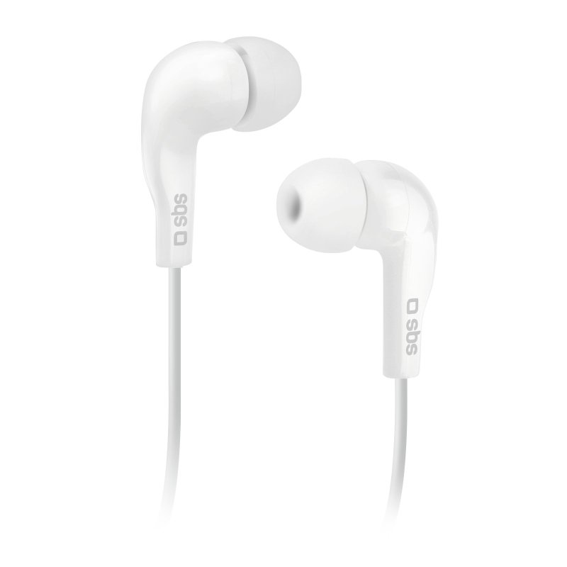 SBS In-ear stereo earset Studio Mix 10, jack 3,5 mm with microphone and answer button White