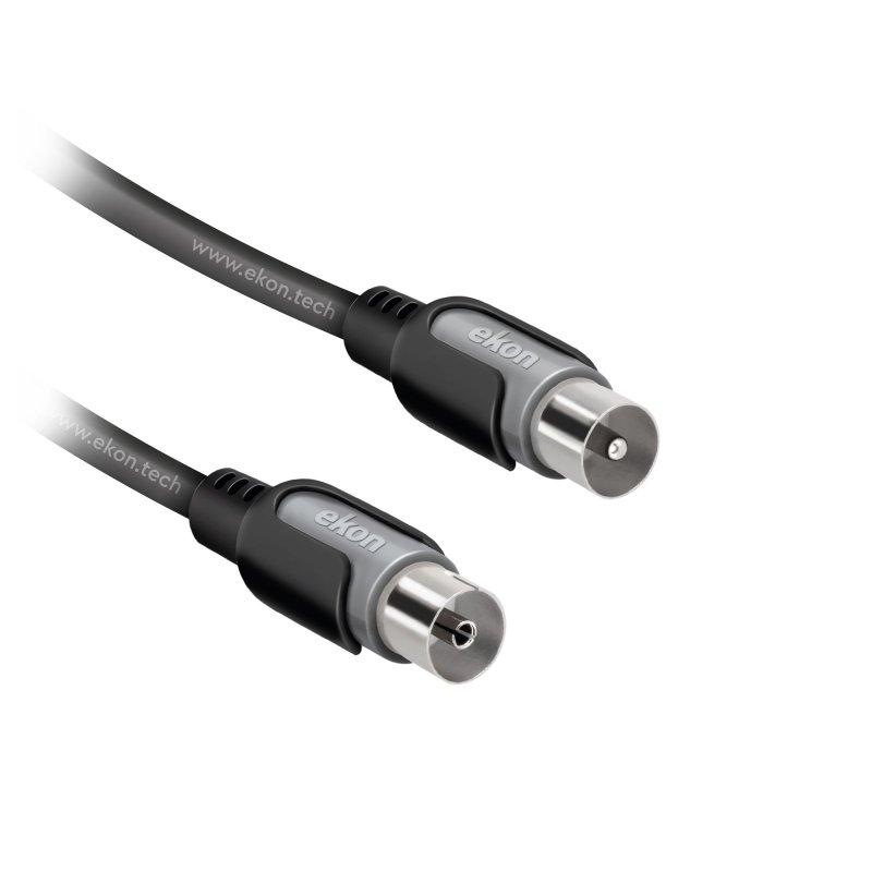 EKON cable antenna connectors 9,5 mm male a 9,5 mm female, black color,length Cable 1,8 m  double shielding
