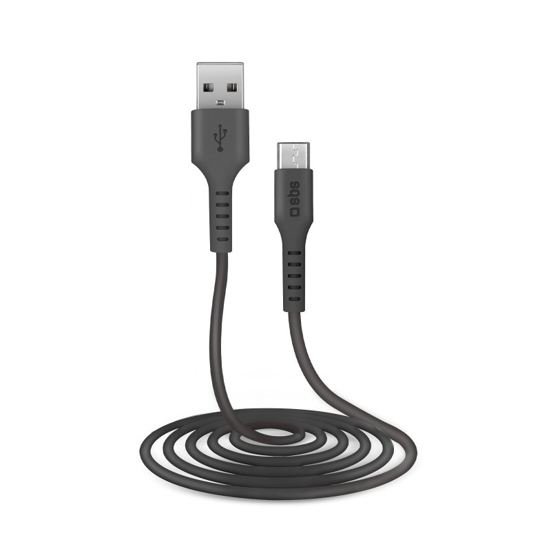 SBS Charge and data USB micro-USB cable 2.0, 2m, Black