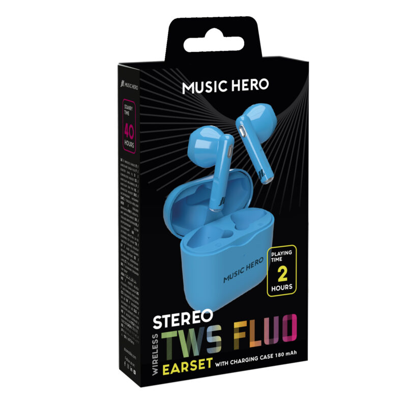 SBS Fluo-colored TWS earphones, Blue - Image 2