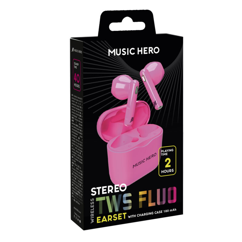 SBS Fluo-colored TWS earphones, Pink - Image 2