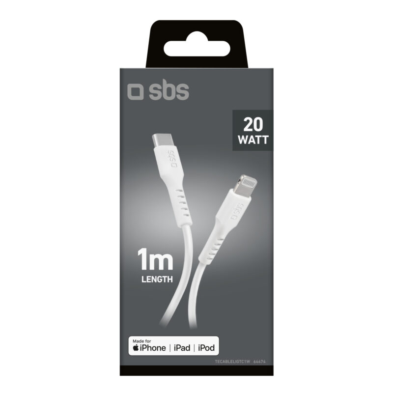 SBS 1m Lightning cable for data and charging - Image 2