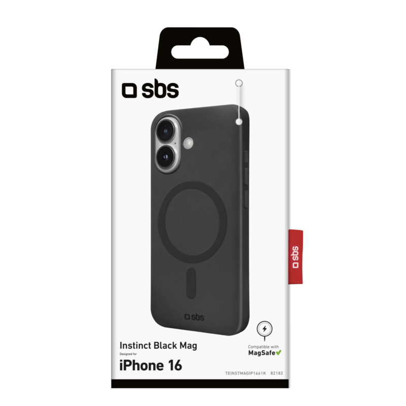SBS instinct cover compatible with MagSafe for iPhone 16, black - Image 2