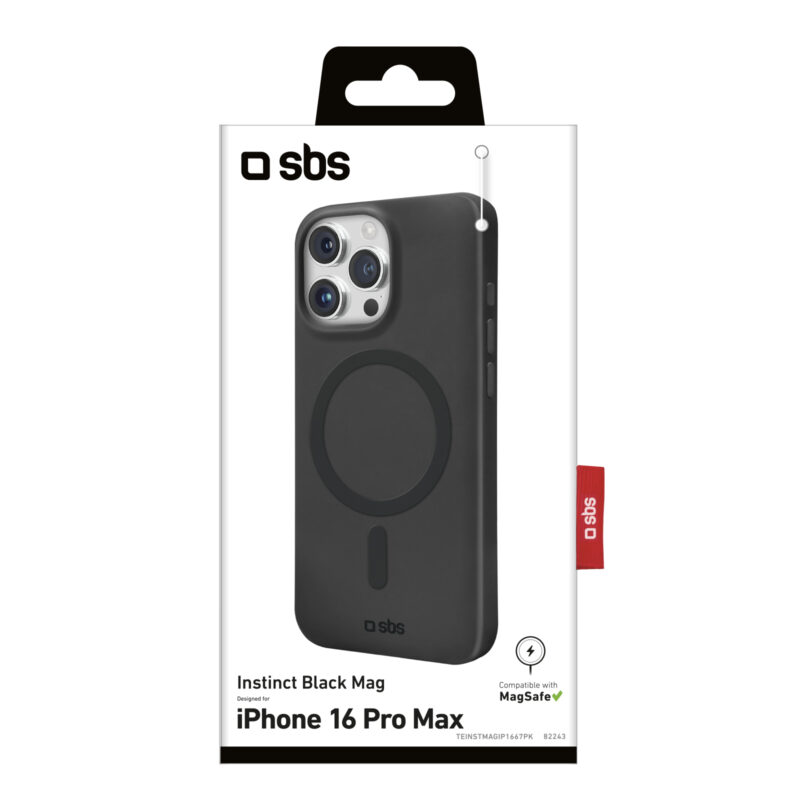 SBS Instinct cover compatible with MagSafe for iPhone 16 Pro Max, black - Image 2