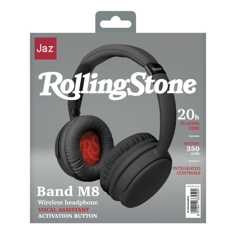 SBS Wireless headset, integrated controls, microphone, voice assistant button, foldable, leatherette inserts, black - Image 2