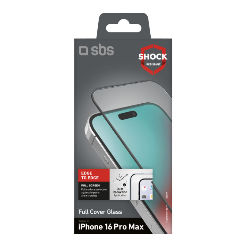SBS Screen protector full cover tempered glass for iPhone 16 Pro Max - Image 2