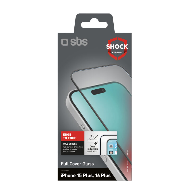 SBS Screen protector full cover tempered glass for iPhone 16 Plus / iPhone 15 Plus - Image 2