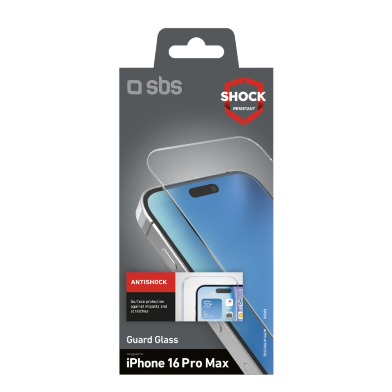 SBS Screen protector tempered glass high resistant for iPhone 16 Pro Max - Image 2