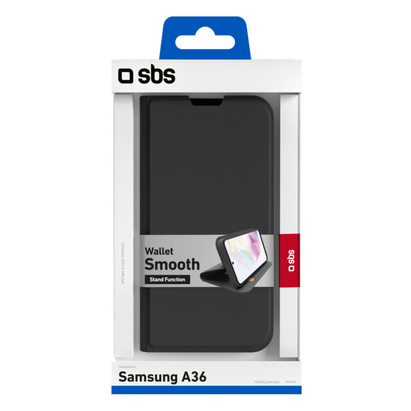 SBS Wallet smooth for Samsung Galaxy A36, black - Image 2