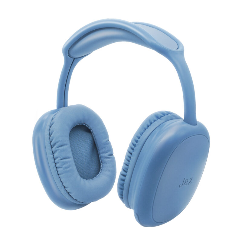 SBS JAZ Wireless Headphones with integrated buttons and microphone, blue color