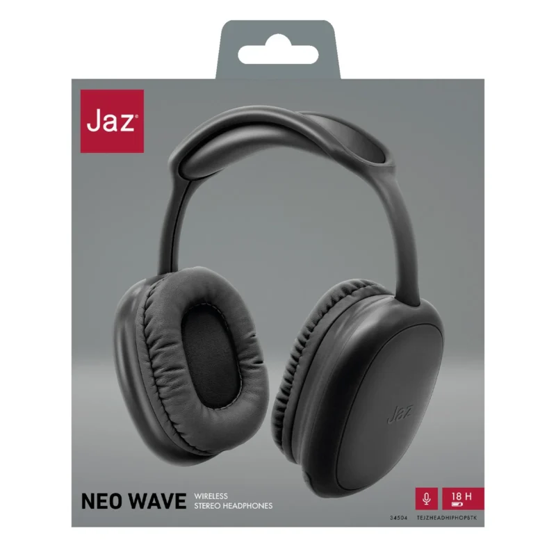 SBS JAZ Wireless Headphones with integrated buttons and microphone, black color - Image 2