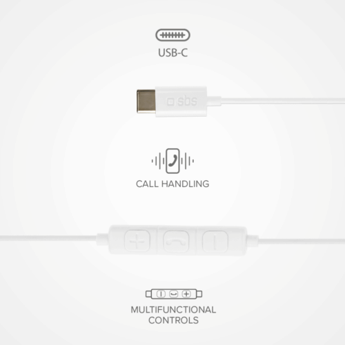 SBS Studio Mix 65c - Wired semi-in-ear earphones with USB-C connector White - Image 4