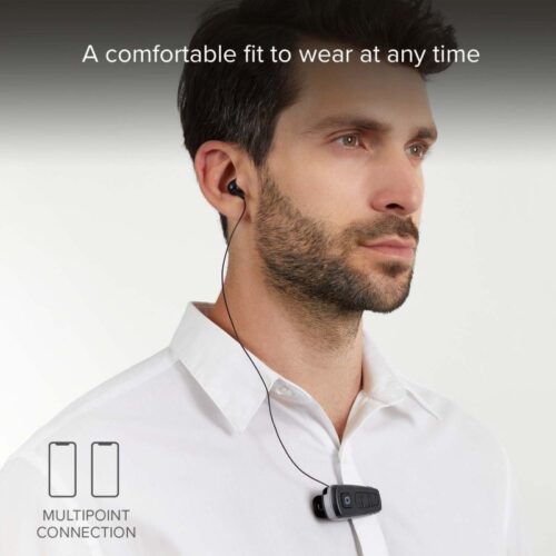 SBS Wireless Earphones with roller clip Black - Image 5